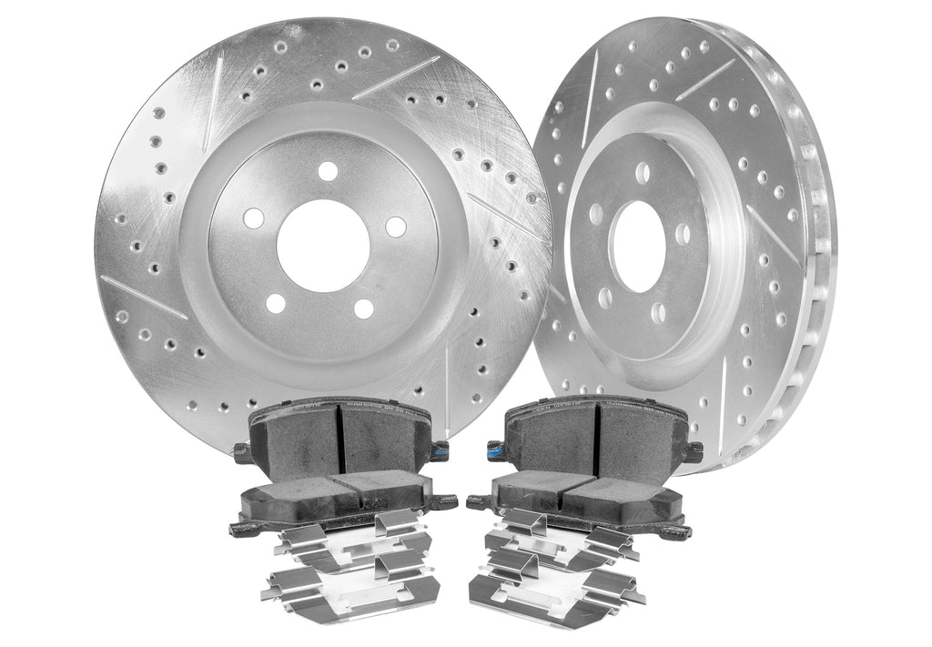 2014-24 Infiniti Q50 / 2017-22 Infiniti Q60 Cross Drilled & Slotted 1-Pc Rotors (Set of 4) - NIS91007