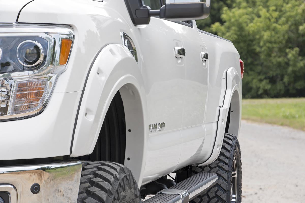 Pocket Fender Flares | Crew | W/ Emblem | Nissan Titan | 2017-2021