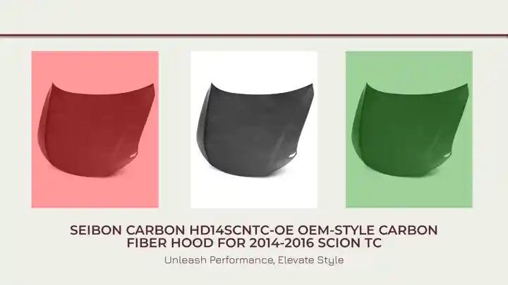 Seibon Carbon HD14SCNTC-OE OEM-style Carbon Fiber Hood For 2014-2016 Scion TC by@Outfy