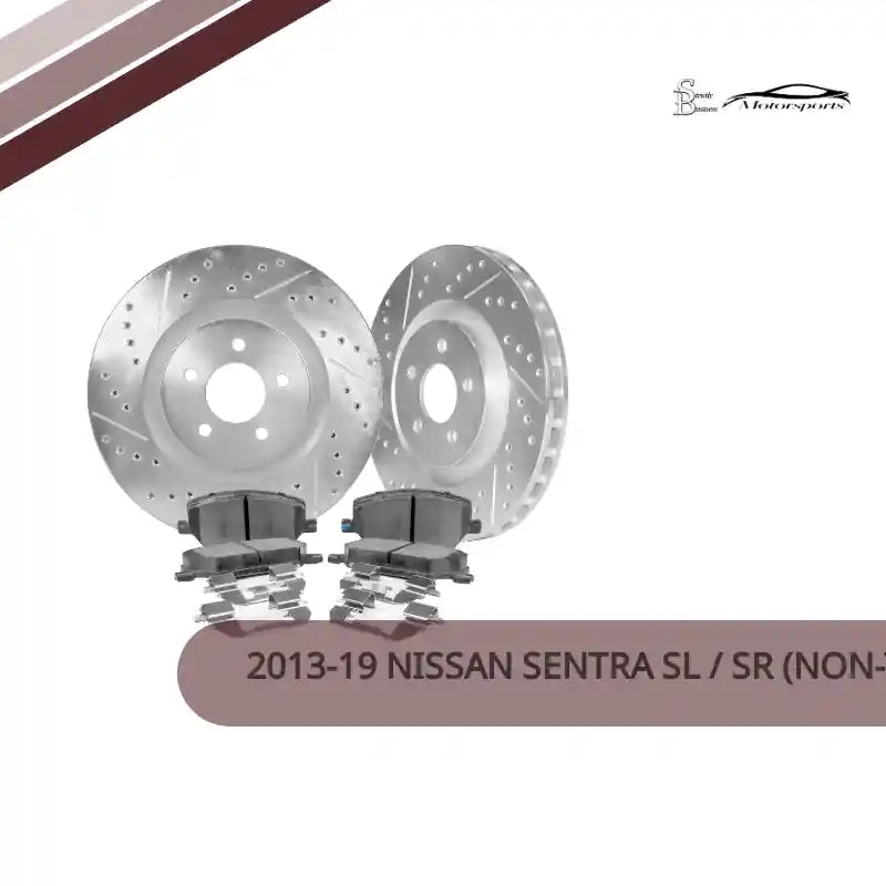 2013-19 Nissan Sentra SL / SR (non-turbo) Front Cross Drilled &amp; Slotted 1-Pc Rotors (Set of 2) - NIS81012 by@Outfy