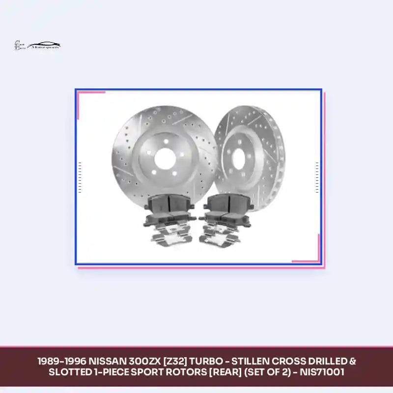 1989-1996 Nissan 300ZX [Z32] Turbo - STILLEN Cross Drilled &amp; Slotted 1-Piece Sport Rotors [Rear] (Set of 2) - NIS71001 by@Outfy