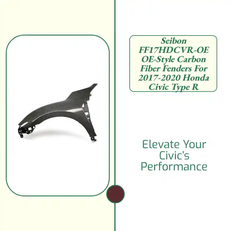 Seibon FF17HDCVR-OE OE-style carbon fiber fenders for 2017-2020 Honda Civic Type R by@Outfy