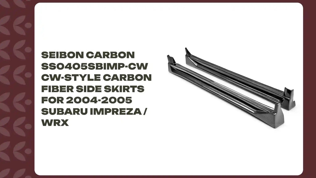 Seibon Carbon SS0405SBIMP-CW CW-style Carbon Fiber Side Skirts For 2004-2005 Subaru Impreza / WRX by@Outfy