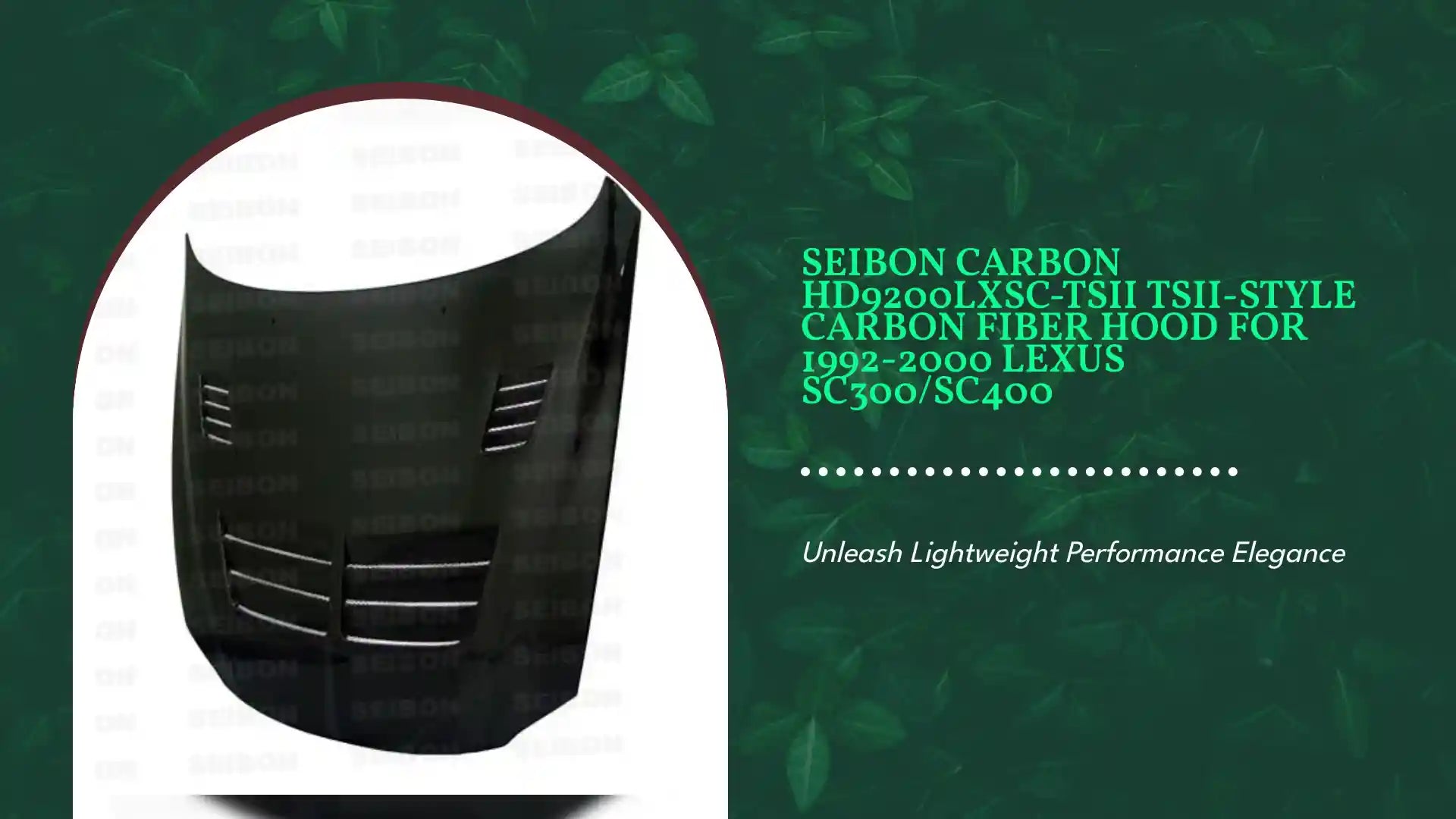 Seibon Carbon HD9200LXSC-TSII TSII-style Carbon Fiber Hood For 1992-2000 Lexus SC300/SC400 by@Outfy