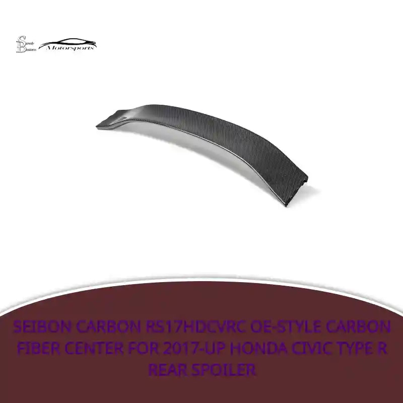 Seibon Carbon RS17HDCVRC OE-style Carbon Fiber Center For 2017-up Honda Civic Type R Rear Spoiler by@Outfy