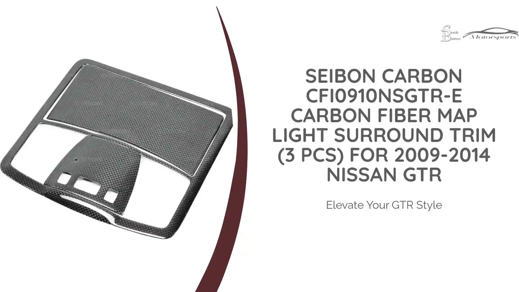 Seibon Carbon CFI0910NSGTR-E Carbon Fiber Map Light Surround Trim (3 Pcs) For 2009-2014 Nissan GTR by@Outfy