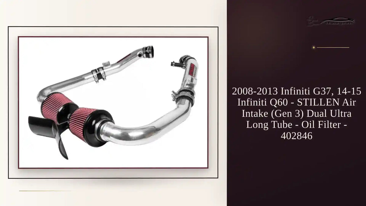 2008-2013 Infiniti G37, 14-15 Infiniti Q60 - STILLEN Air Intake (Gen 3) Dual Ultra Long Tube - Oil Filter - 402846 by@Outfy