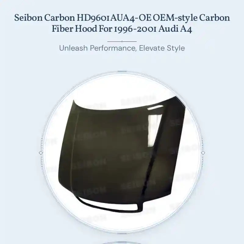 Seibon Carbon HD9601AUA4-OE OEM-style Carbon Fiber Hood For 1996-2001 Audi A4 by@Outfy