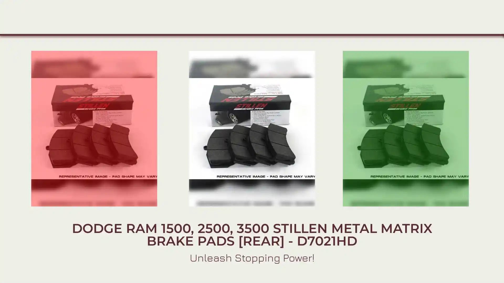 Dodge RAM 1500, 2500, 3500 STILLEN Metal Matrix Brake Pads [Rear] - D7021HD by@Outfy