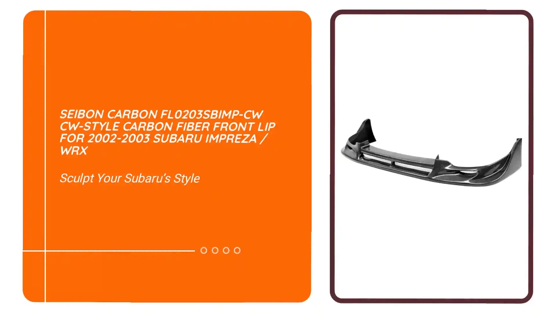 Seibon Carbon FL0203SBIMP-CW CW-style Carbon Fiber Front Lip For 2002-2003 Subaru Impreza / WRX by@Outfy