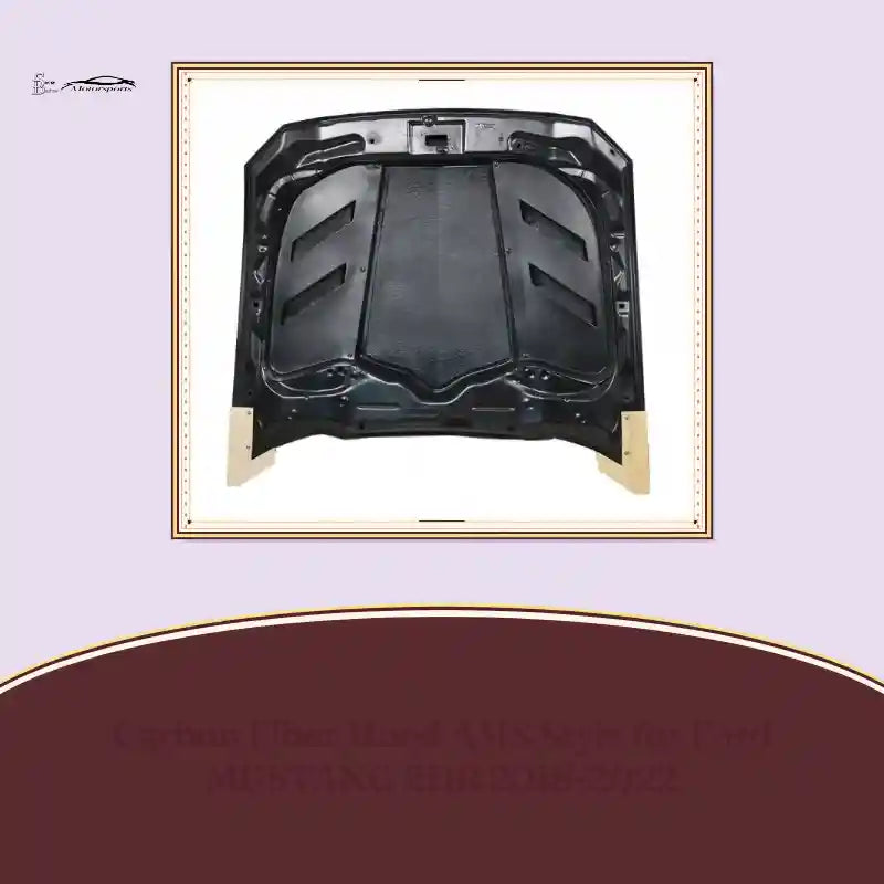 Carbon Fiber Hood AMS Style for Ford MUSTANG 2DR 2018-2022 by@Outfy