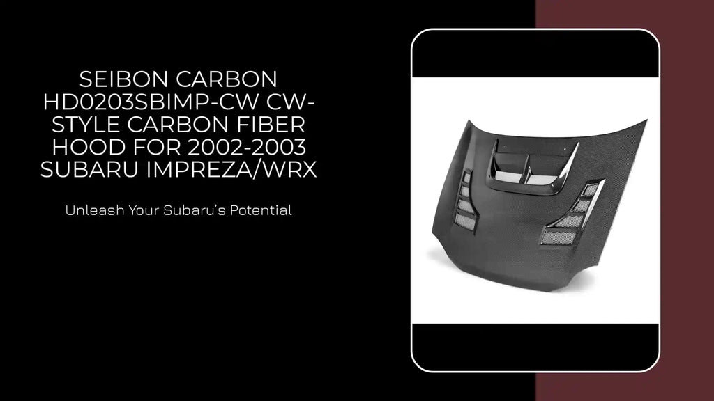 Seibon Carbon HD0203SBIMP-CW CW-style Carbon Fiber Hood For 2002-2003 Subaru Impreza/WRX by@Outfy