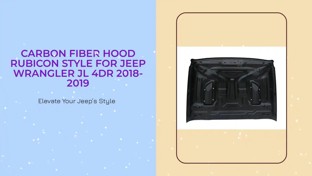 Carbon Fiber Hood Rubicon Style for Jeep Wrangler JL 4DR 2018-2019 by@Outfy
