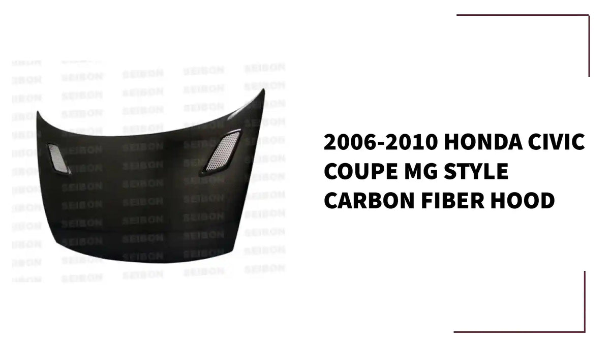 2006-2010 Honda Civic Coupe MG Style Carbon Fiber Hood by@Outfy