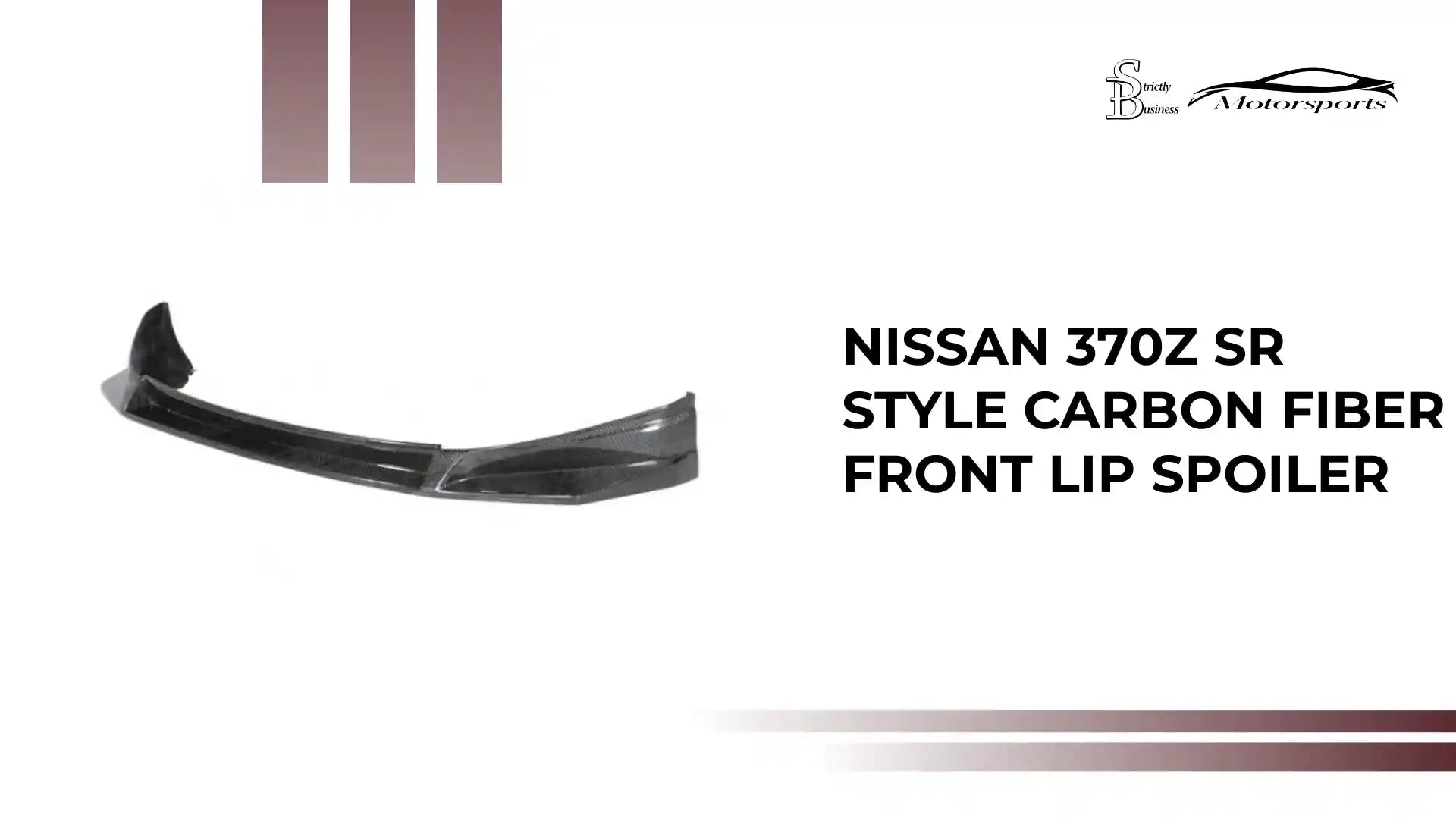 Nissan 370Z SR Style Carbon Fiber Front Lip Spoiler by@Outfy