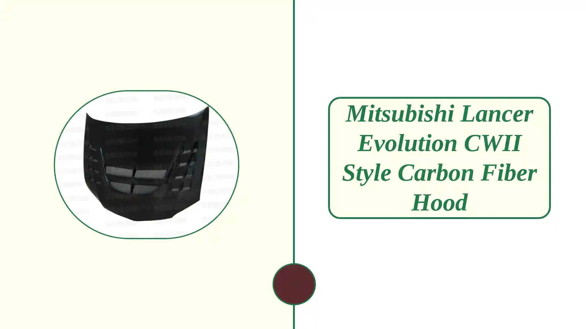 Mitsubishi Lancer Evolution CWII Style Carbon Fiber Hood by@Outfy