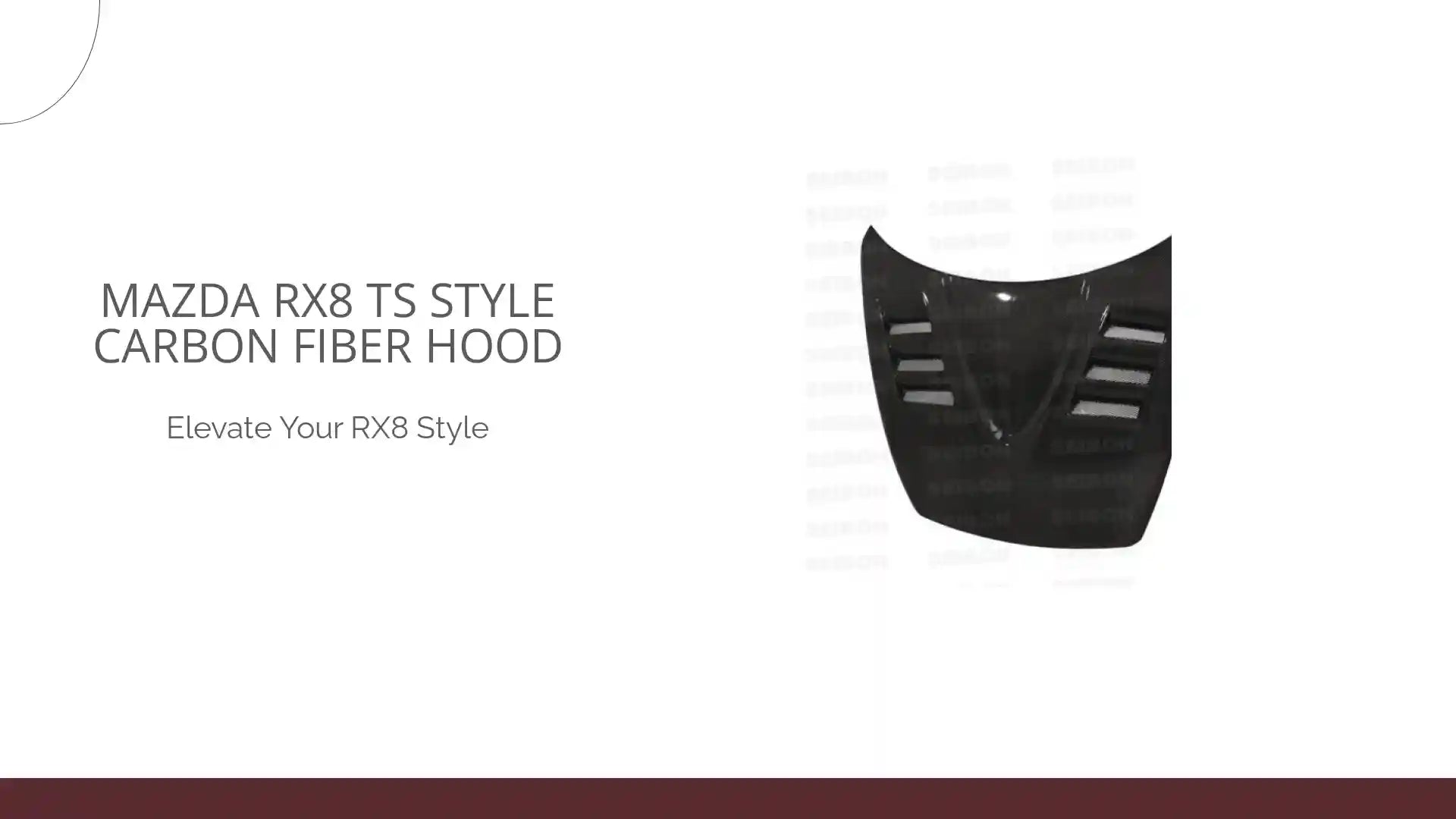 Mazda RX8 TS Style Carbon Fiber Hood by@Outfy