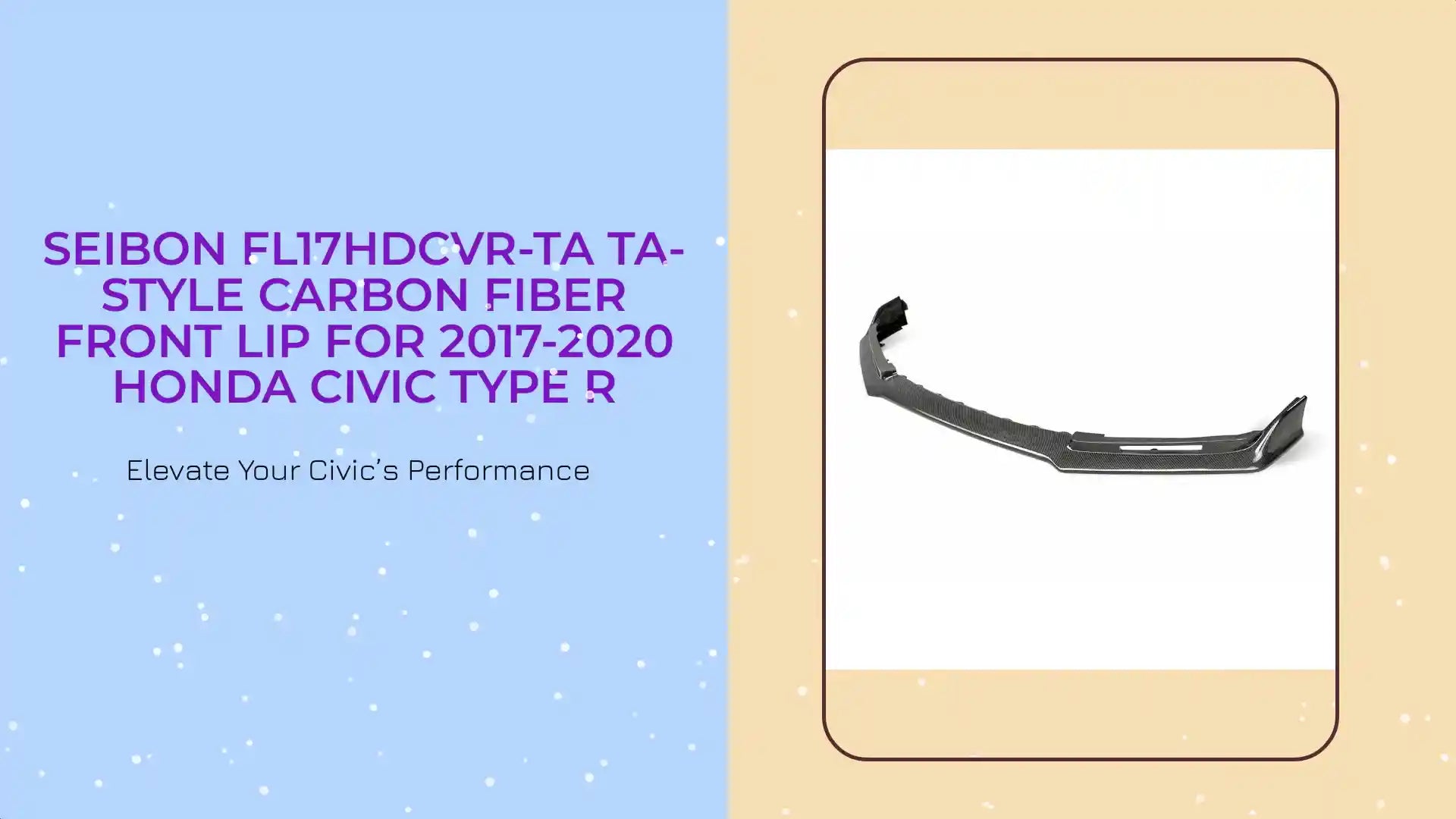 Seibon FL17HDCVR-TA TA-style carbon fiber front lip for 2017-2020 Honda Civic Type R by@Outfy