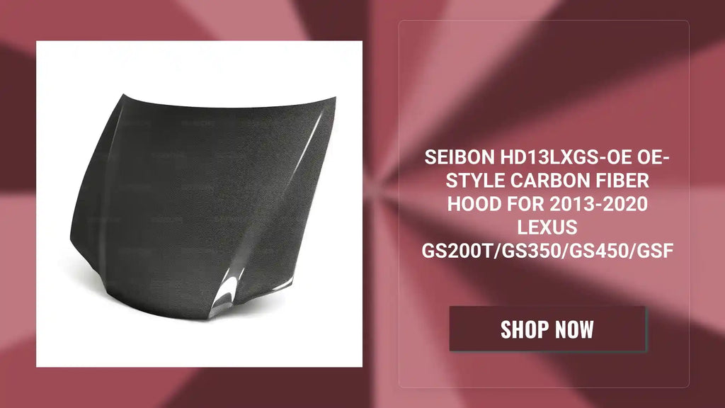 Seibon HD13LXGS-OE OE-style carbon fiber hood for 2013-2020 Lexus GS200T/GS350/GS450/GSF by@Outfy