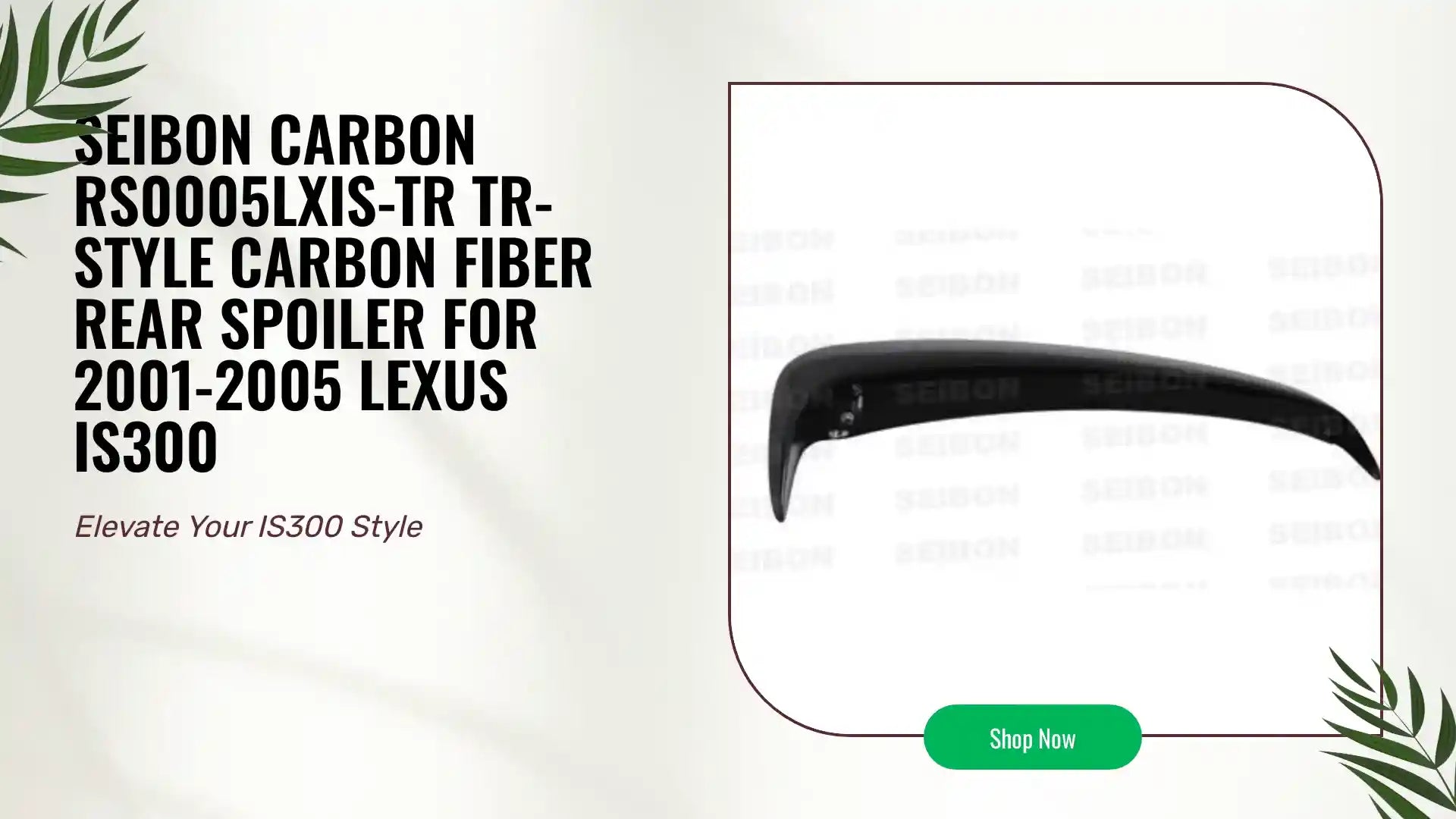 Seibon Carbon RS0005LXIS-TR TR-style Carbon Fiber Rear Spoiler For 2001-2005 Lexus IS300 by@Outfy