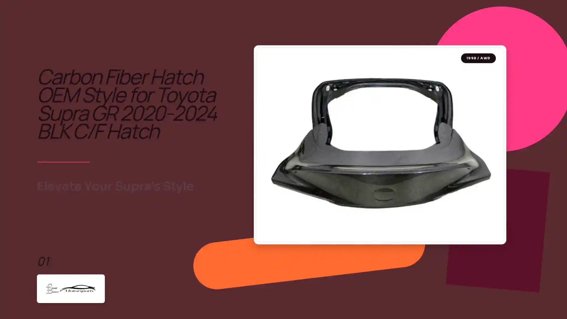 Carbon Fiber Hatch OEM Style for Toyota Supra GR 2020-2024 BLK C/F Hatch by@Outfy
