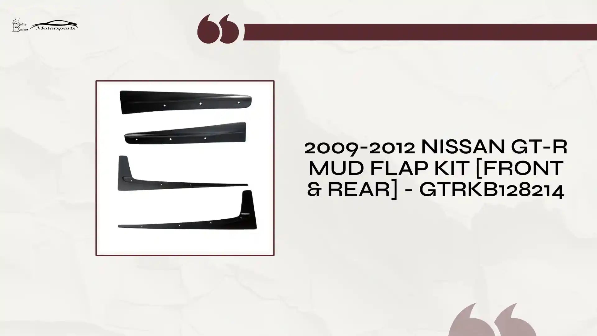 2009-2012 Nissan GT-R Mud Flap Kit [Front & Rear] - GTRKB128214 by@Outfy
