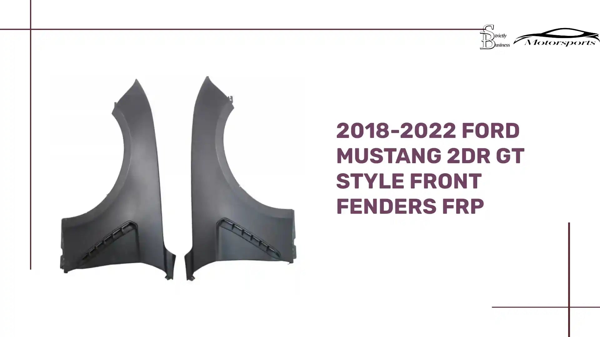 2018-2022 Ford Mustang 2Dr GT Style Front Fenders FRP by@Outfy