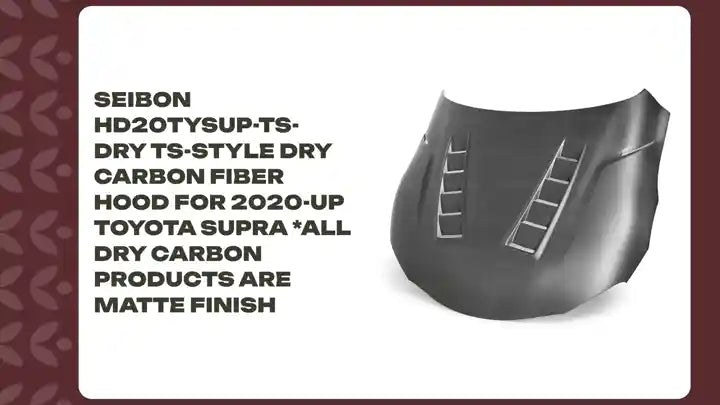 Seibon HD20TYSUP-TS-DRY TS-style DRY Carbon fiber hood for 2020-up Toyota Supra *All Dry Carbon Products are Matte Finish by@Outfy