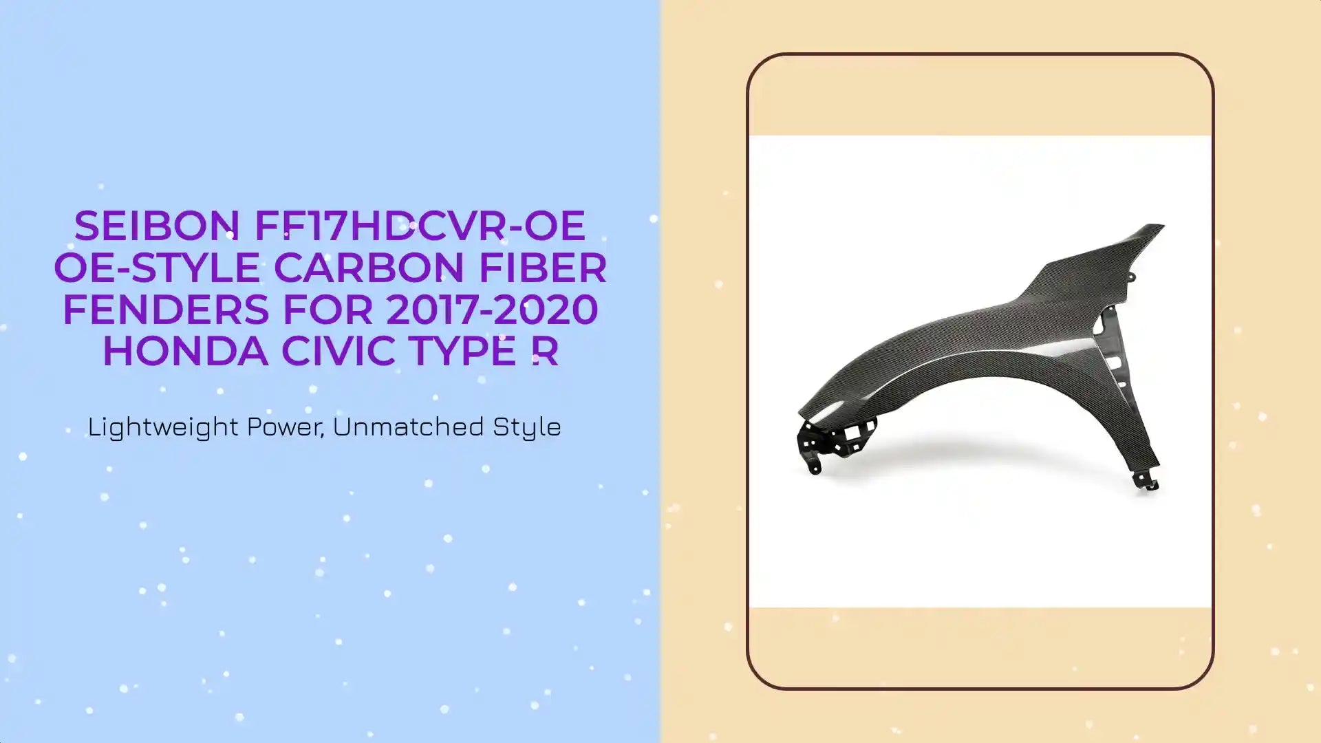 Seibon FF17HDCVR-OE OE-style carbon fiber fenders for 2017-2020 Honda Civic Type R by@Outfy