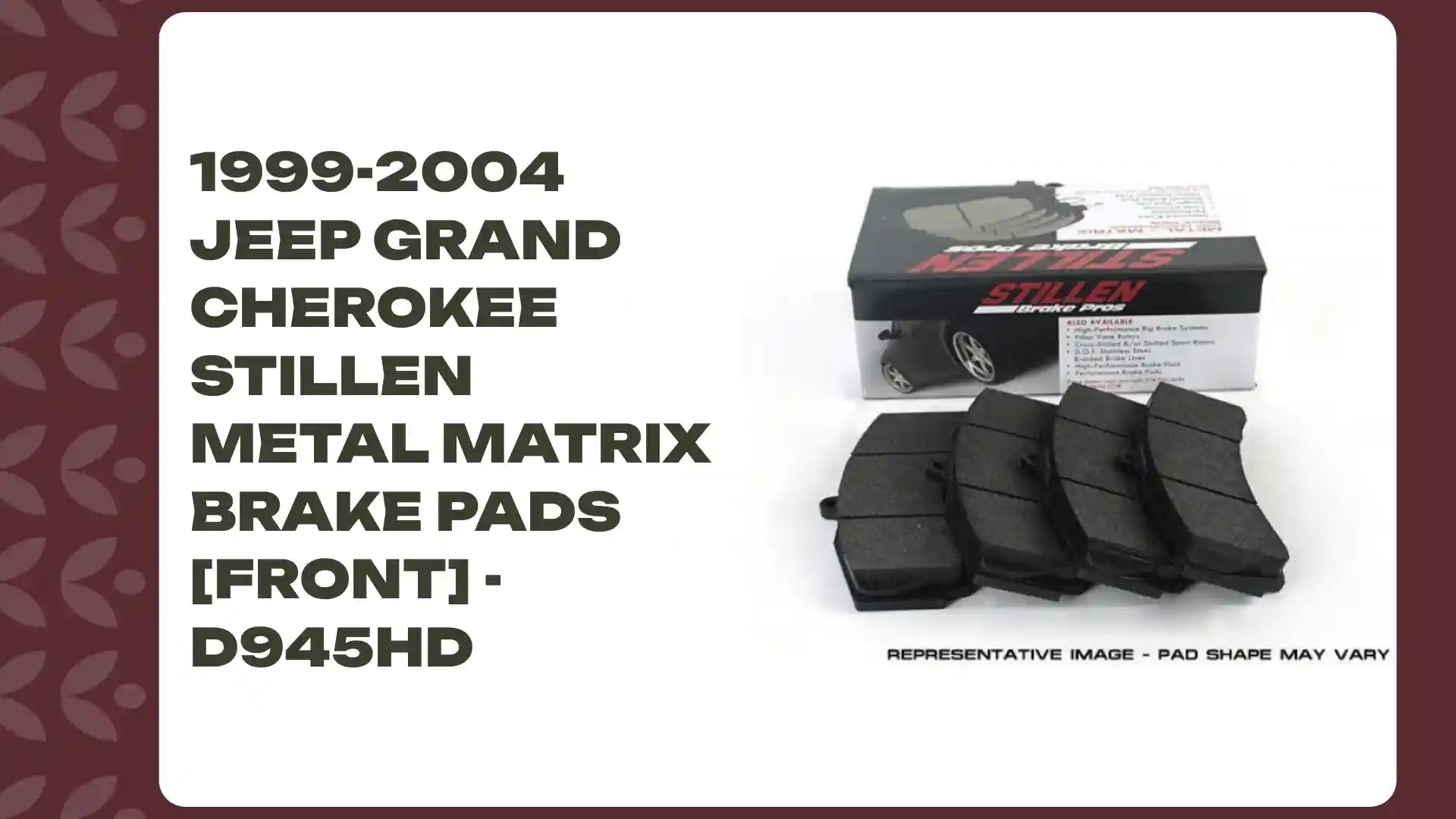 1999-2004 Jeep Grand Cherokee STILLEN Metal Matrix Brake Pads [Front] - D945HD by@Outfy