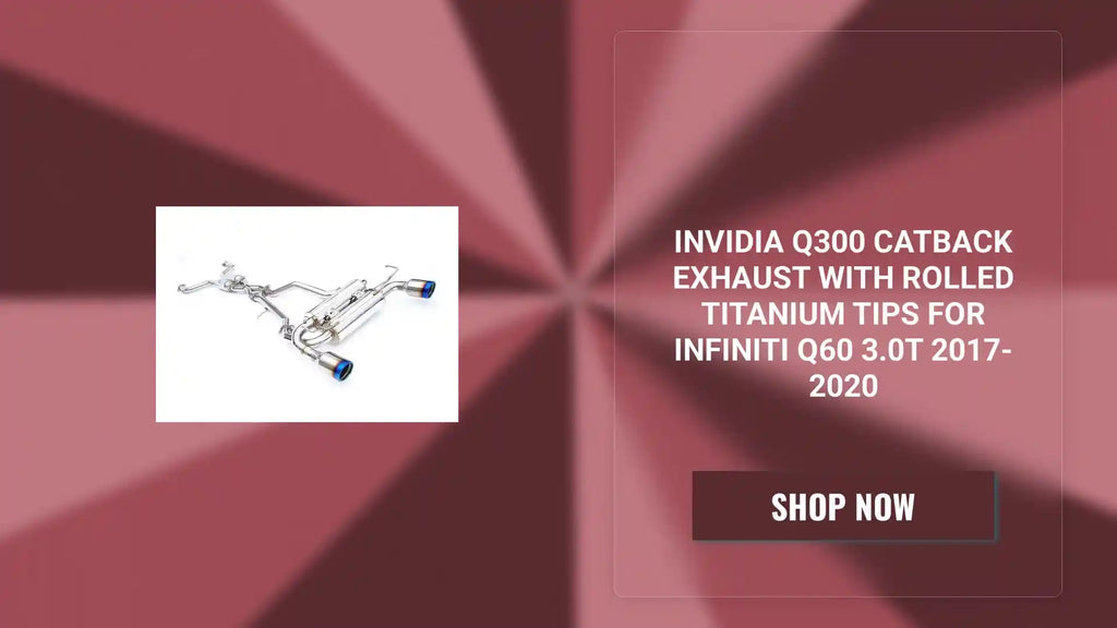 Invidia Q300 Catback Exhaust with Rolled Titanium Tips for Infiniti Q60 3.0T 2017-2020 by@Outfy