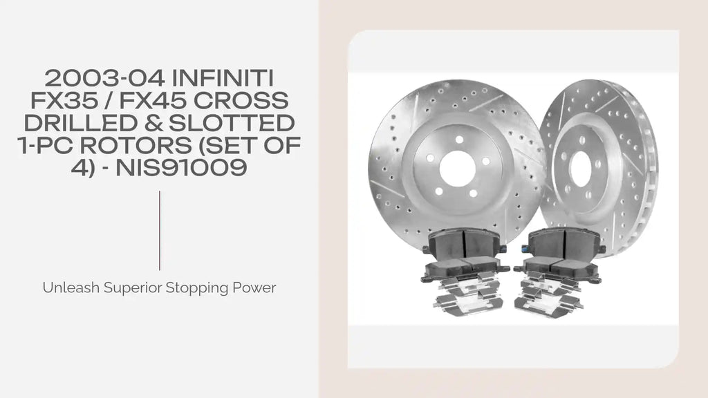 2003-04 Infiniti FX35 / FX45 Cross Drilled &amp; Slotted 1-Pc Rotors (Set of 4) - NIS91009 by@Outfy