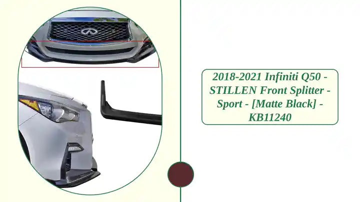 2018-2021 Infiniti Q50 - STILLEN Front Splitter - Sport - [Matte Black] - KB11240 by@Outfy