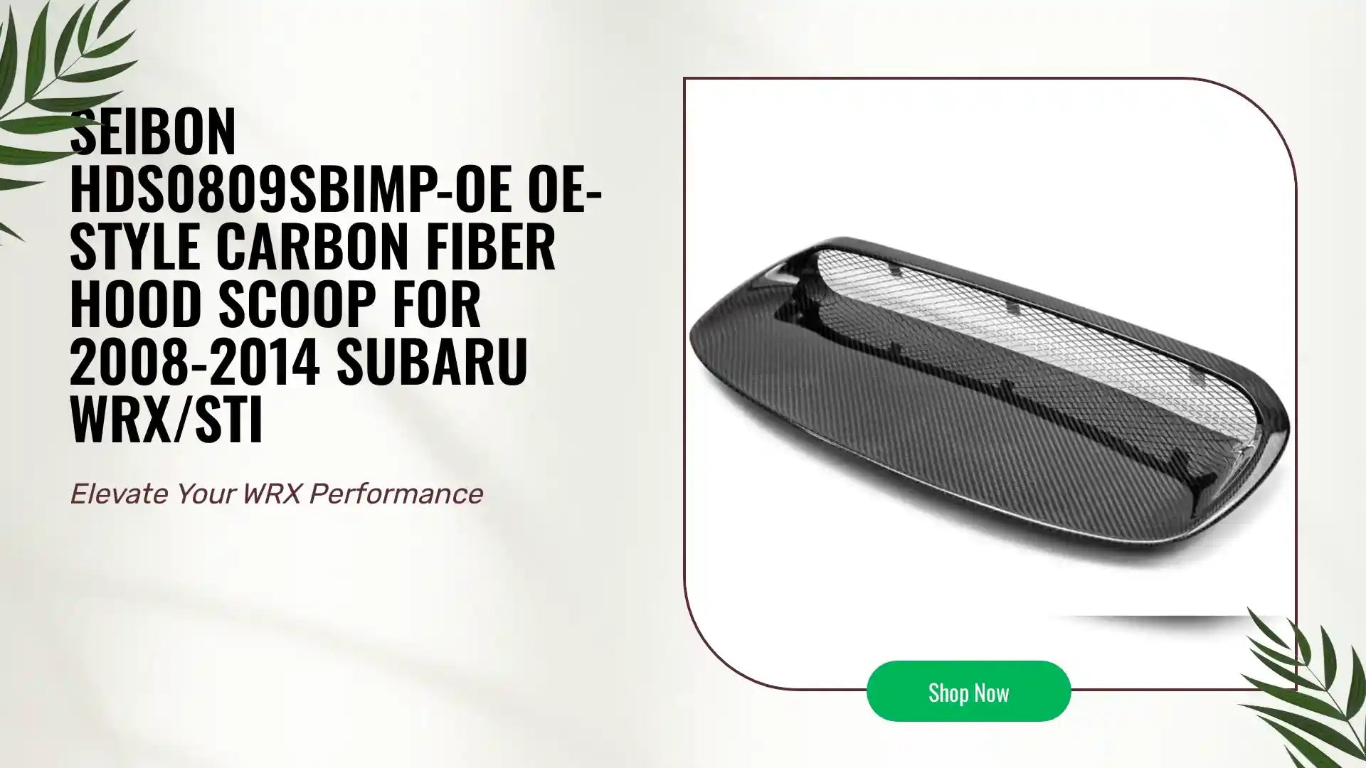 Seibon HDS0809SBIMP-OE OE-style carbon fiber hood scoop for 2008-2014 Subaru WRX/STi by@Outfy