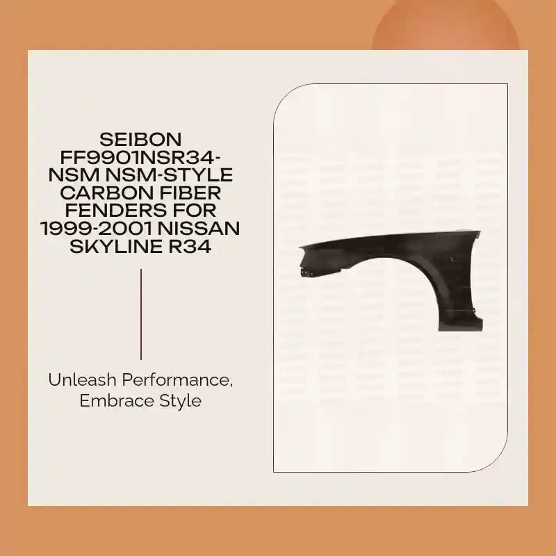 Seibon FF9901NSR34-NSM NSM-style carbon fiber fenders for 1999-2001 Nissan Skyline R34 by@Outfy