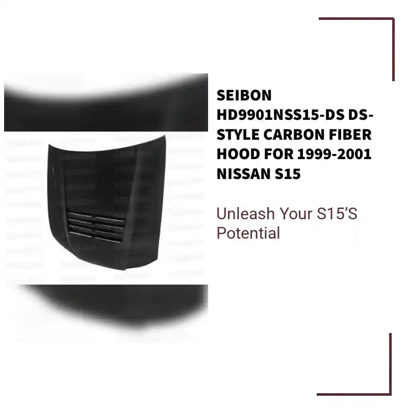 Seibon HD9901NSS15-DS DS-style carbon fiber hood for 1999-2001 Nissan S15 by@Outfy