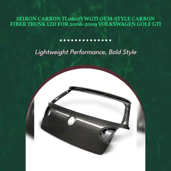 Seibon Carbon TL0607VWGTI OEM-style Carbon Fiber Trunk Lid For 2006-2009 Volkswagen Golf GTI by@Outfy
