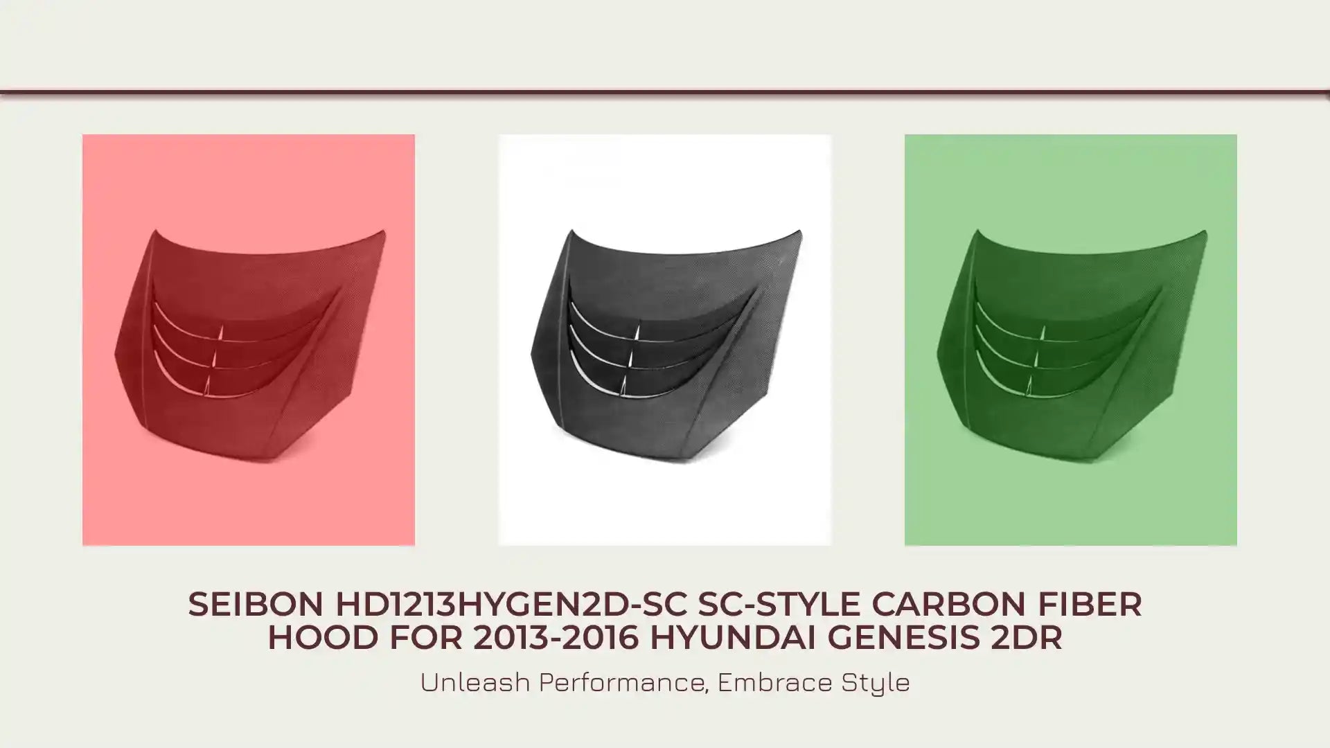 Seibon HD1213HYGEN2D-SC SC-style carbon fiber hood for 2013-2016 Hyundai Genesis 2dr by@Outfy