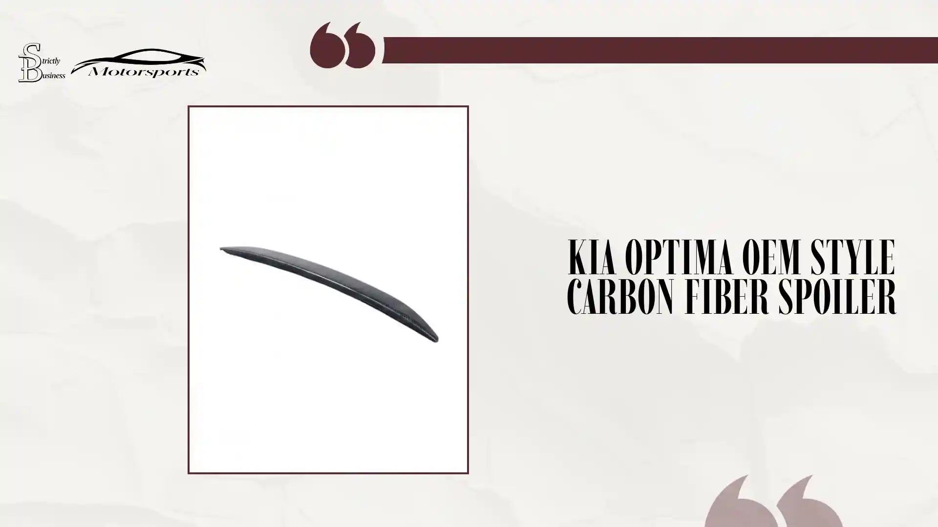 Kia Optima OEM Style Carbon Fiber Spoiler by@Outfy