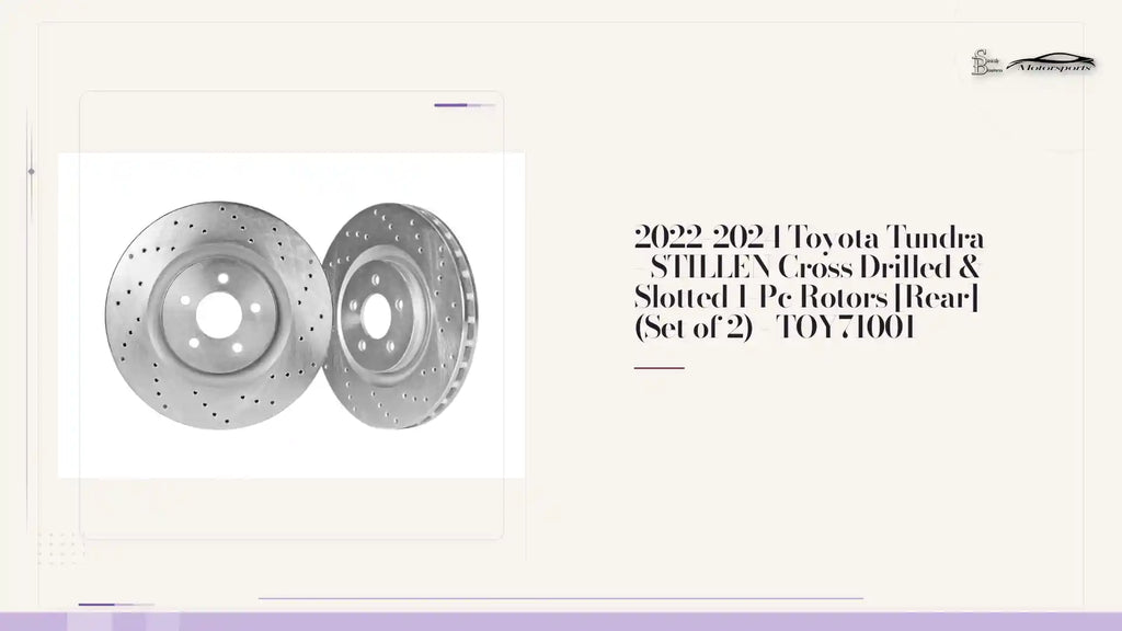 2022-2024 Toyota Tundra - STILLEN Cross Drilled &amp; Slotted 1-Pc Rotors [Rear] (Set of 2) - TOY71001 by@Outfy