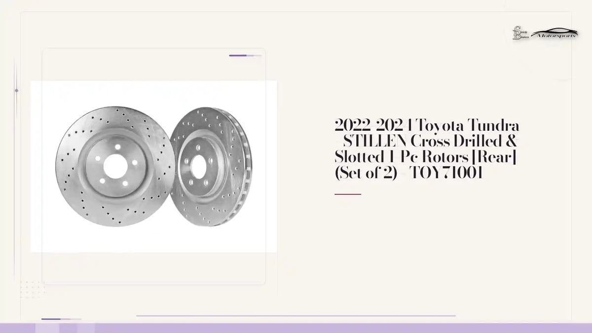 2022-2024 Toyota Tundra - STILLEN Cross Drilled &amp; Slotted 1-Pc Rotors [Rear] (Set of 2) - TOY71001 by@Outfy