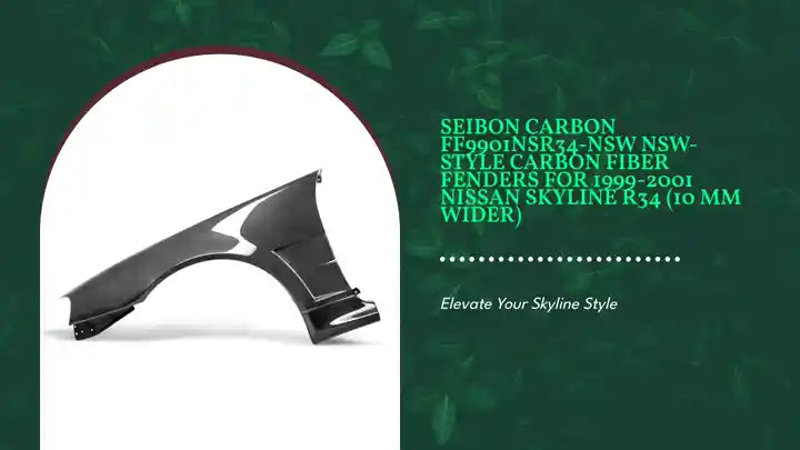 Seibon Carbon FF9901NSR34-NSW NSW-style Carbon Fiber Fenders For 1999-2001 Nissan Skyline R34 (10 Mm Wider) by@Outfy