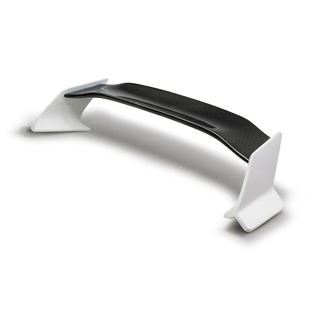 Seibon RS16HDCV2-TT-GF TT-style fiberglass rear spoiler with carbon fiber center for 2016-2020 Honda Civic 2 Dr