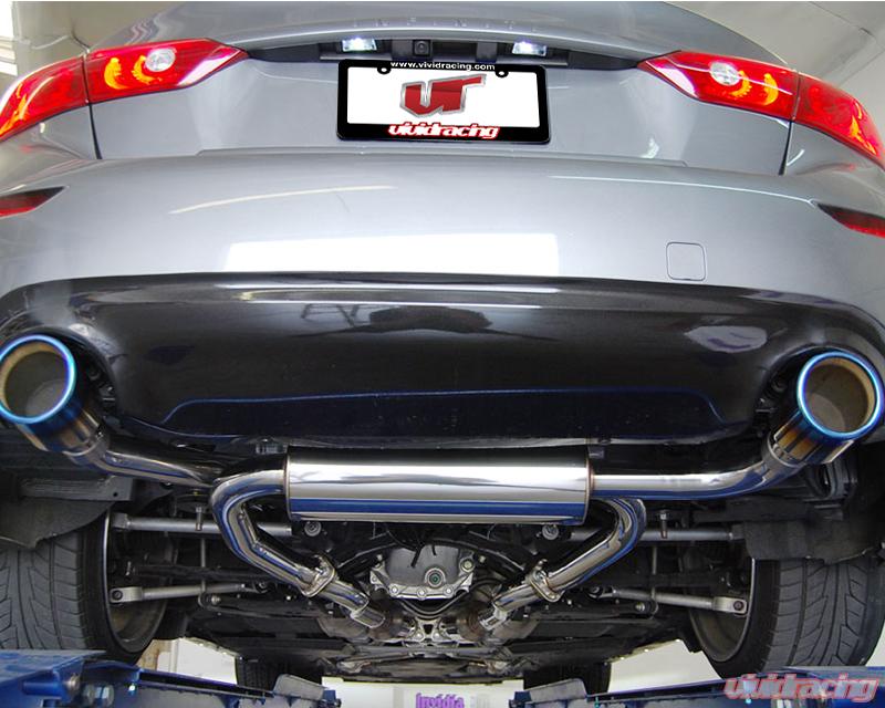Invidia Gemini Rolled Titanium Burnt Tips Catback Exhaust Infiniti Q50 RWD 2014-2015